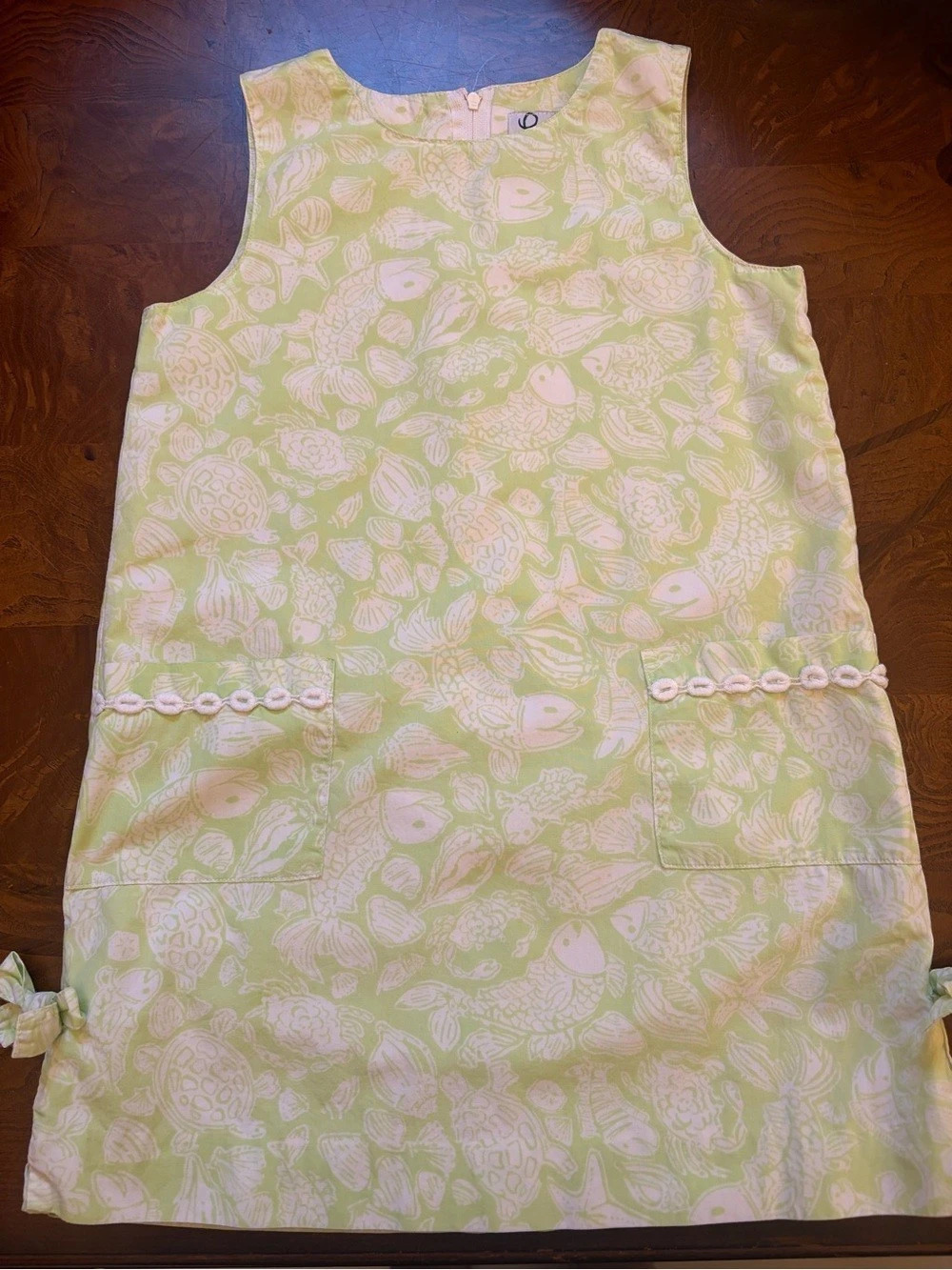 Lilly Pulitzer Girls seashore Dress Green & white Girls 6X